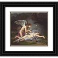 thumbnail image 1 of Michel Philibert Genod 16x15 Black Ornate Wood Framed Double Matted Museum Art Print Titled - Love and Psyche (1827), 1 of 5