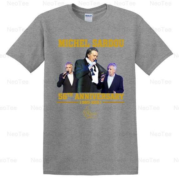 Michel Sardou 56th Anniversary French Singer Music Legend Chanson Fan T-Shirt Unisex, up to 5XL