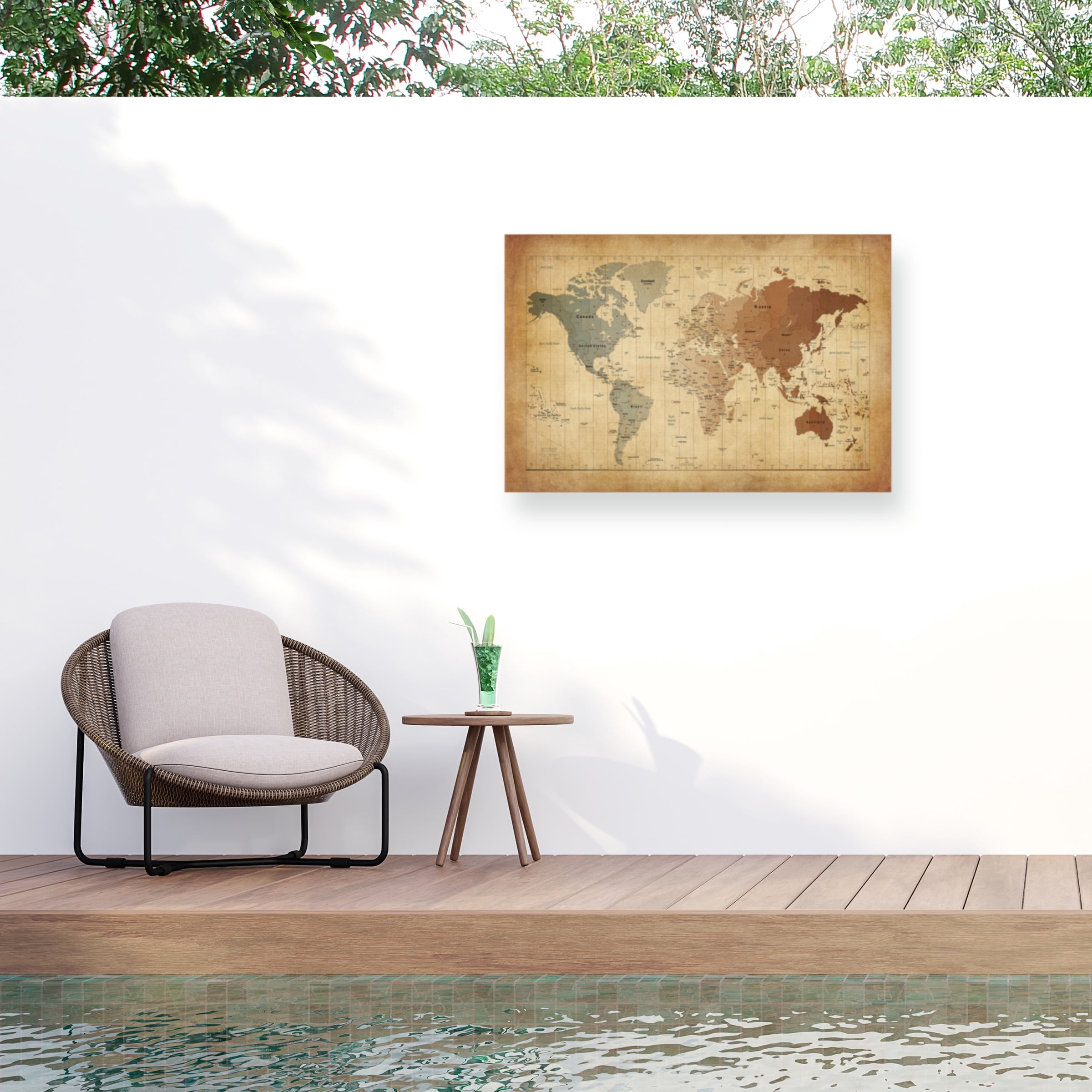 Trademark Fine Art Time Zones Map of the World - 24x32 Wall Decor ...