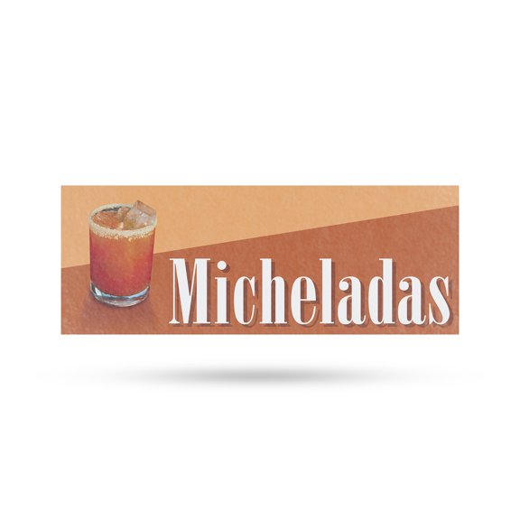 Micheladas Vinyl Decal 12 Inch x 5 Inch Weatherproof Heavy-Duty Adhesive Backing | Refreshing Drinks, Mexican Cuisine, Local Promotions | Made in USA