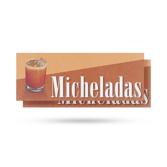 Micheladas Vinyl Decal 2 Pack of 12 Inch x 5 Inch Weatherproof Heavy-Duty Adhesive Backing | Refreshing Drinks, Mexican Cuisine, Local Promotions | Made in USA