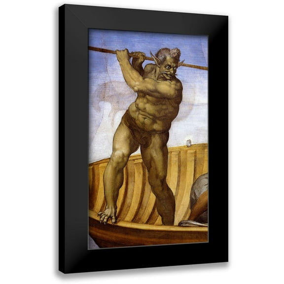 Michelangelo 10x14 Black Modern Framed Museum Art Print Titled - Charon-3