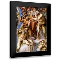 Michelangelo 11x14 Black Modern Framed Museum Art Print Titled - Detail From The Last Judgement 25