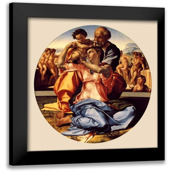Michelangelo 12x12 Black Modern Framed Museum Art Print Titled - Michelangela The Doni Tondo-3 copy