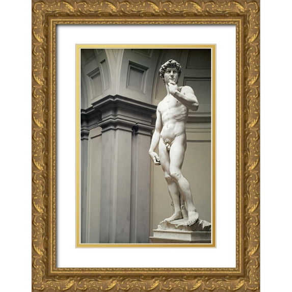 Michelangelo 17x24 Gold Ornate Wood Framed with Double Matting Museum Art Print Titled - David