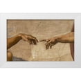 thumbnail image 1 of Michelangelo 18x13 White Modern Wood Framed Museum Art Print Titled - The Creation of Adam Detail, 1 of 4
