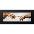 thumbnail image 1 of Michelangelo 24x10 Black Modern Framed Museum Art Print Titled - Creation Of Adam Detail, 1 of 4
