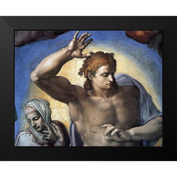 Michelangelo 24x20 Black Modern Framed Museum Art Print Titled - Christ-3