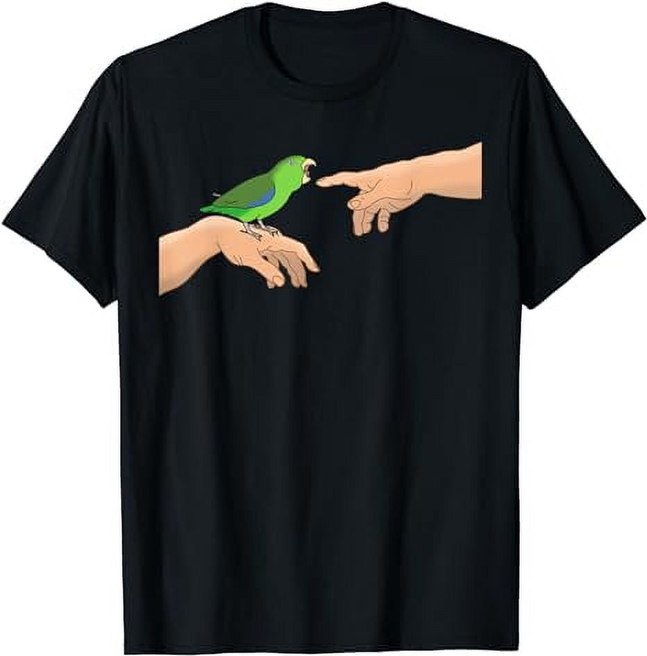 Curated visual reference: Healing A Damaged Parrotlet And Owner Relationship Reference: Michelangelo Angry Green Parrotlet Birb Memes Parrot Owner T Shirt