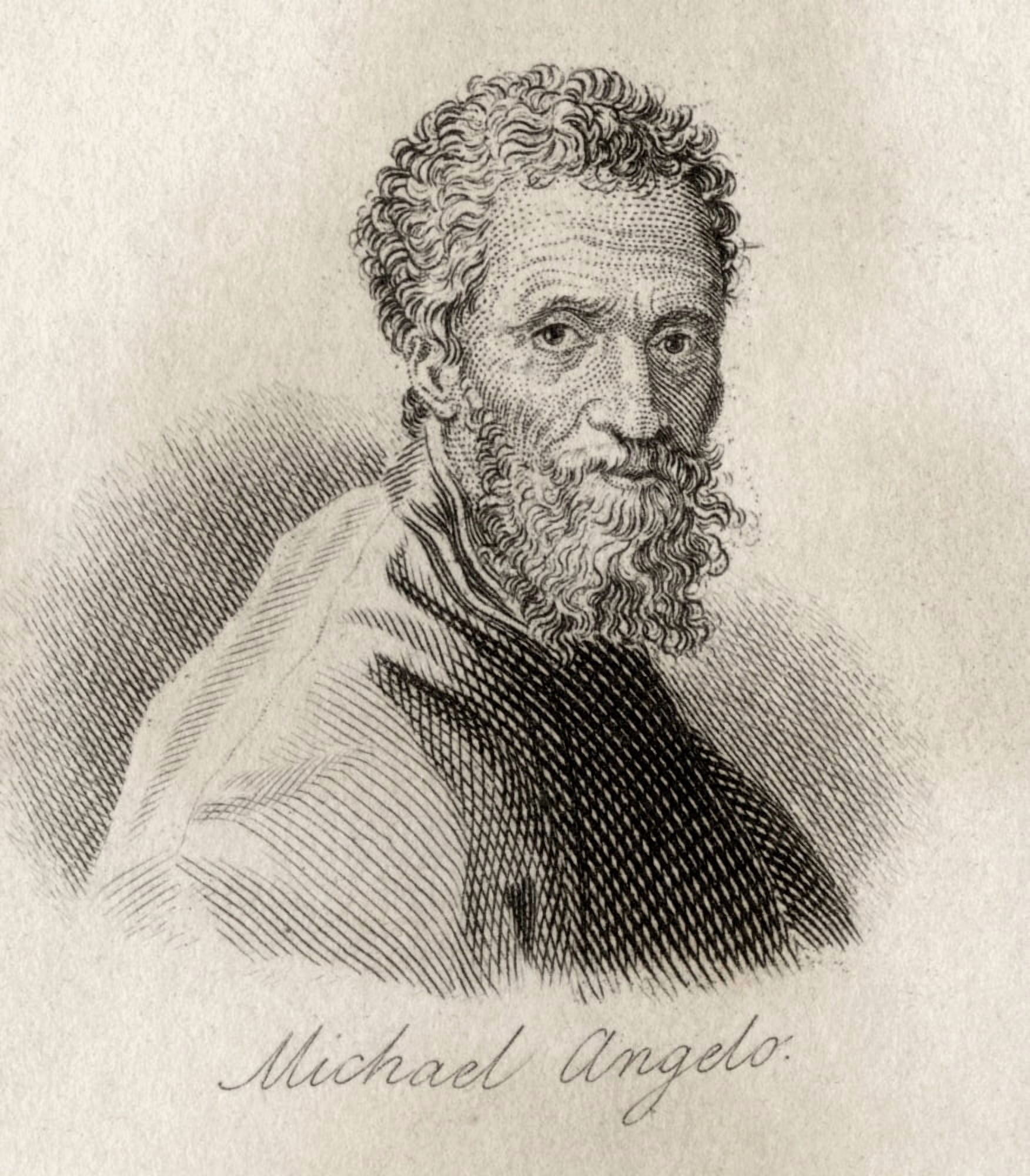 Michelangelo Buonarroti1475-1564 Italian High RenaissanceMannerist Painter Sculptor Architect And Poet Engraved By JWCook Canvas Art - Ken Welsh Design Pics (13 x 15)