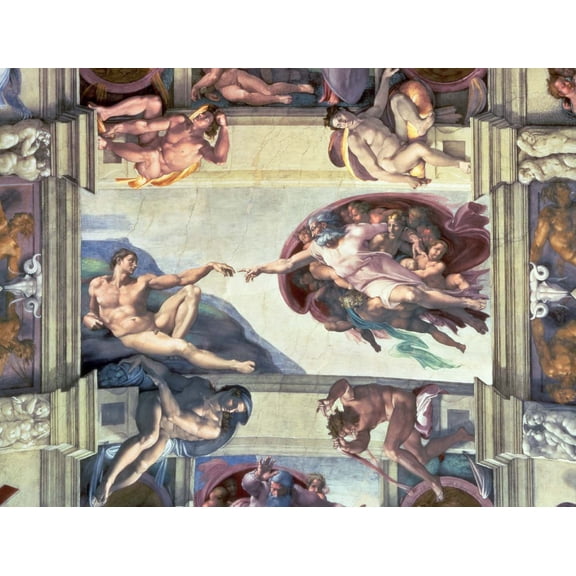 Michelangelo "Creation of Adam" (1510) Glossy Poster