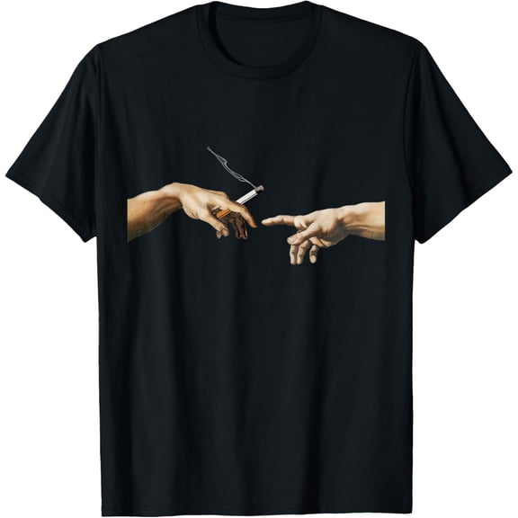 Michelangelo - Creation of Adam Cigarette Smoking Art T-Shirt
