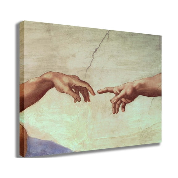 Michelangelo "Hands of God and Adam" (1511) Canvas Print