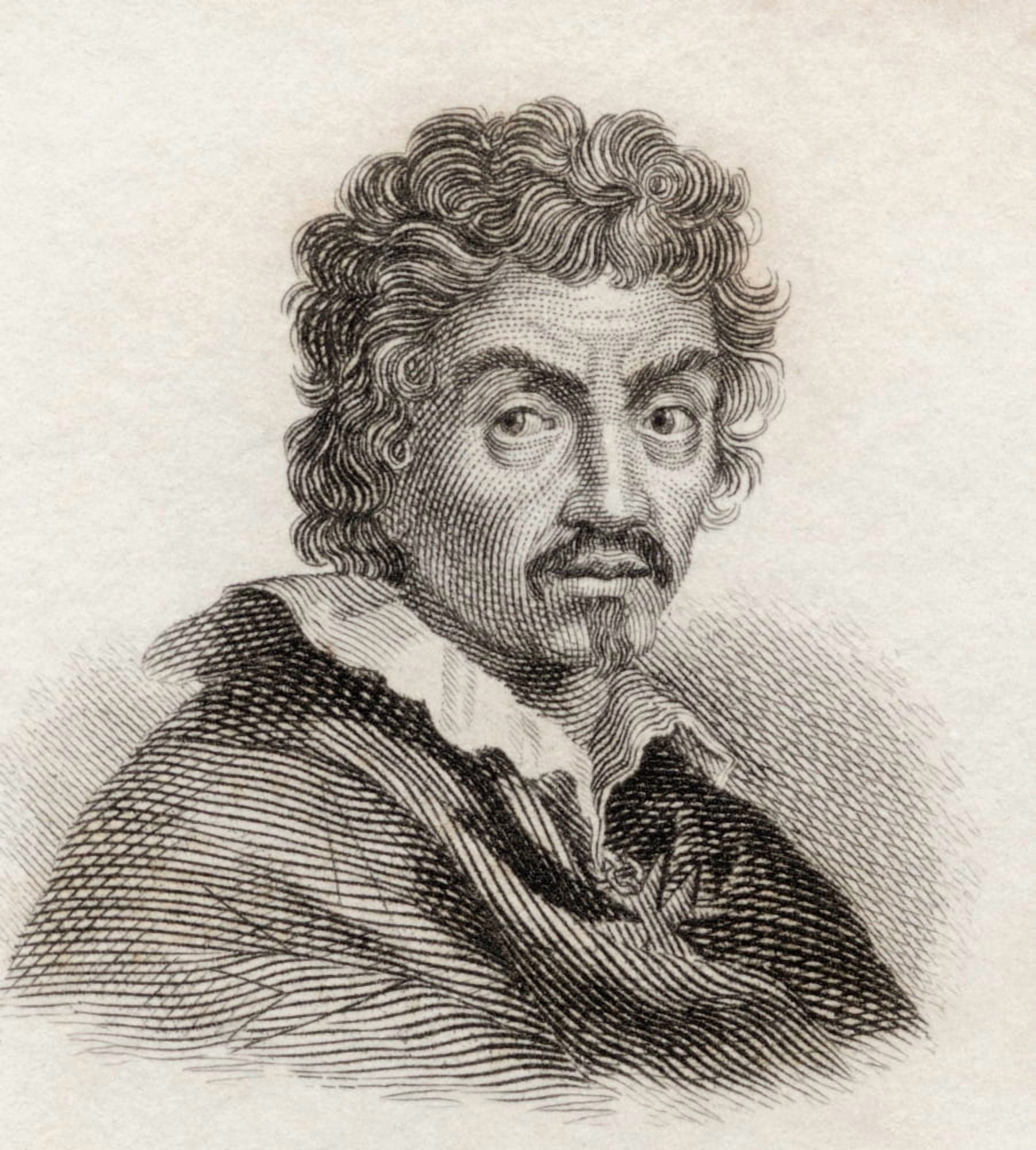 Michelangelo Merisi Da Caravaggio 1571 To 1610 Italian Artist From Crabbs Historical Dictionary Published 1825 Canvas Art - Ken Welsh Design Pics (14 x 15)