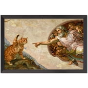 Michelangelo Parody Cat Print, Renaissance Meme Wall Art, Funny Classical Art Poster, Poster Only