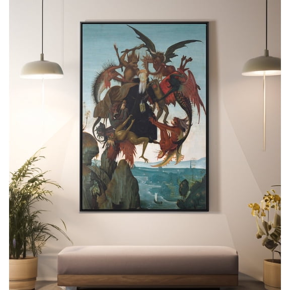 Michelangelo's Torment of Saint Anthony Renaissance Art Print, Stretched Canvas 16x20in