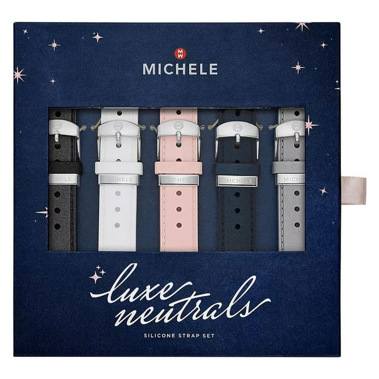 Michele 16mm Pearlized Silicone Interchangeable Strap Gift Set Luxe Neutrals MS16S01SET