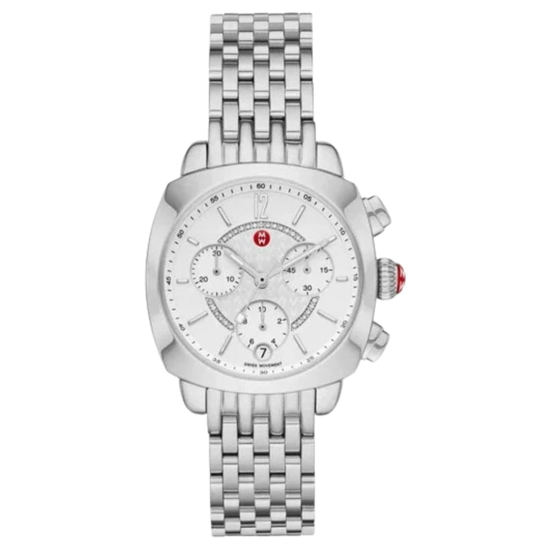 Michele White and Silver Women\'s Chronograph Watch Designer Michele Sidney Mother Pearl 117 Diamonds Swiss  main image 3