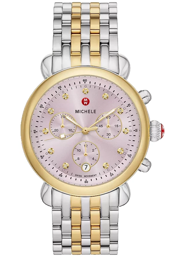 Michele CSX Chronograph MWW03D000052 Pink Dial Bracelet 38MM Womens Watch