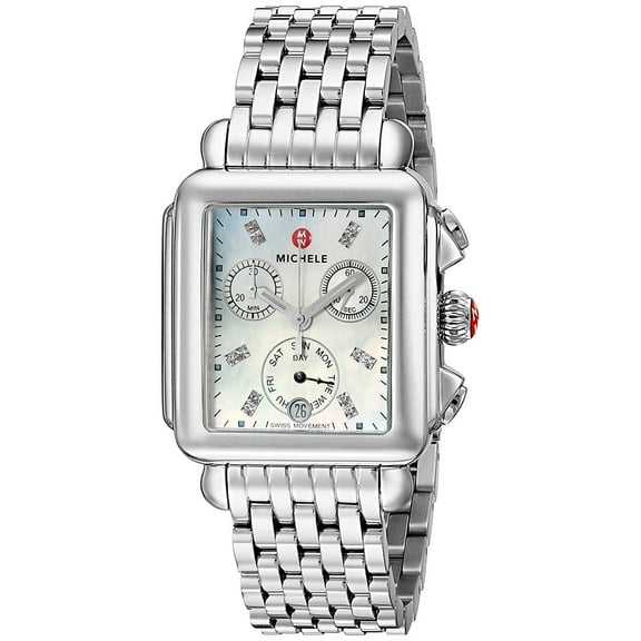 Michele Deco Chronograph Day/Date Stainless Steel Diamonds Womens Watch MWW06P000014