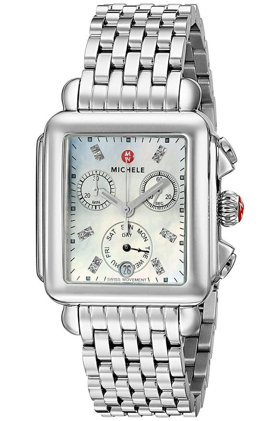 Deco Chronograph Day/Date Stainless Steel Diamonds Womens Watch MWW06P000014