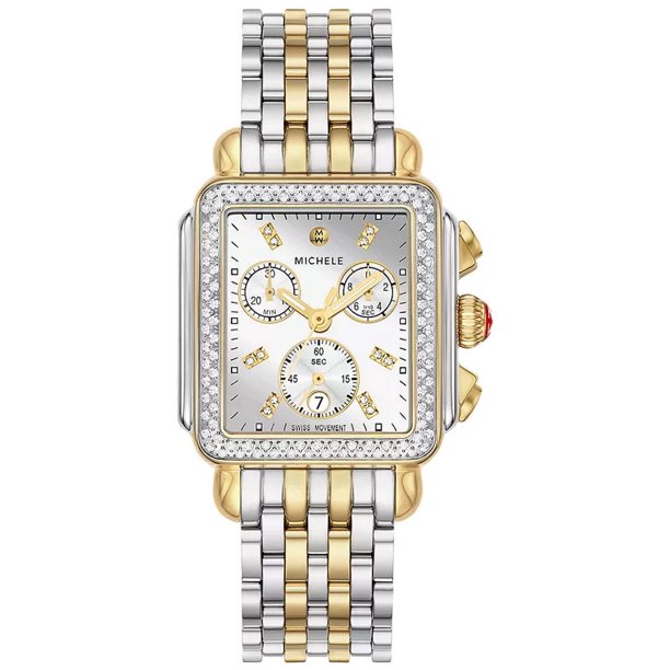 Michele Deco Diamond High Shine Chronograph Date Two-Tone