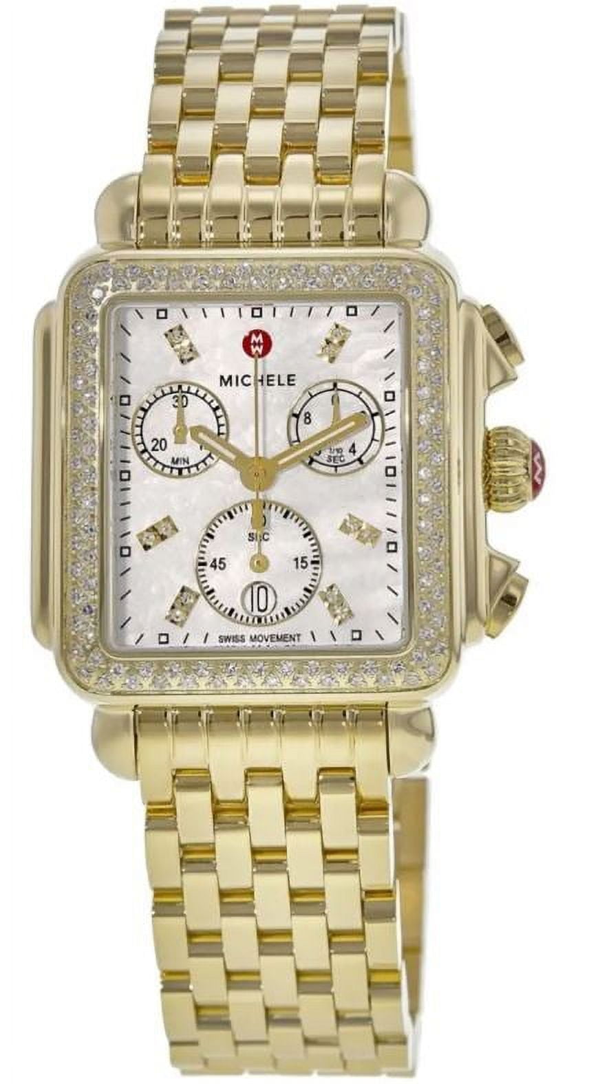 Michele Deco Diamond Yellow Gold Tone Womens Watch Kuwait