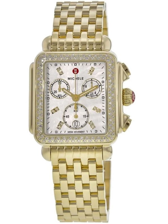 Deco Diamond Yellow Gold Tone Diamond Women's Watch MWW06A000777