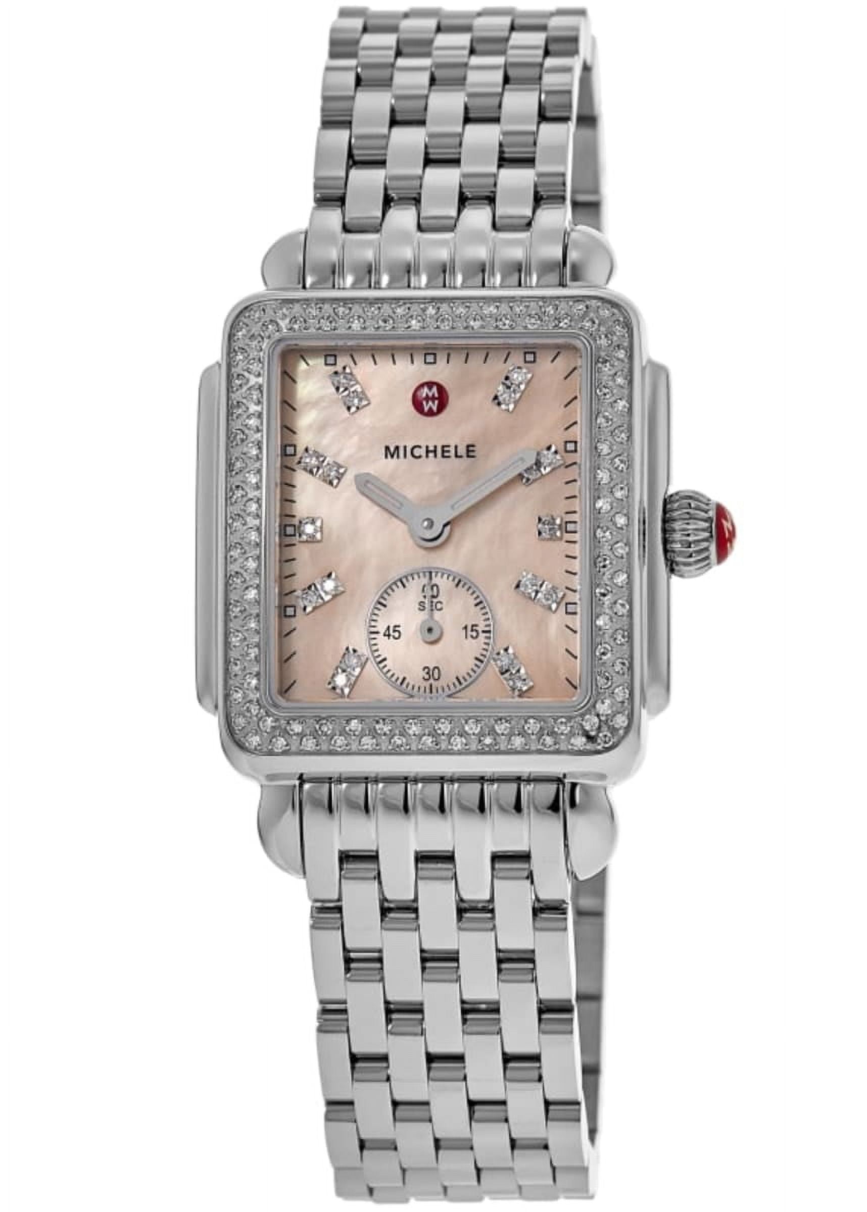 Michele Deco Mid Quartz Mother of Pearl Dial Diamond Bezel  display picture 2