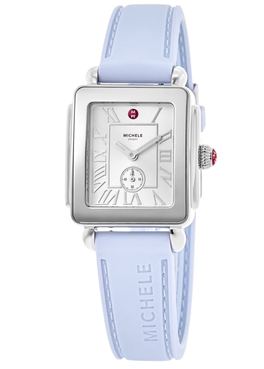 Michele Deco Sport White Dial Pastel Blue Strap Women's Watch MWW06H000006