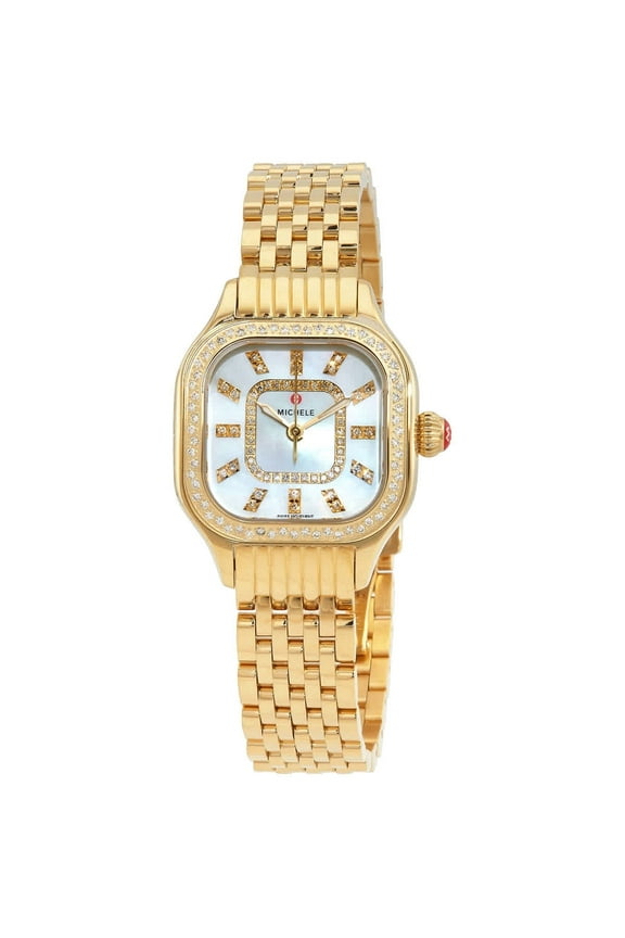 Meggie Diamond Mother of Pearl Dial Gold-tone Steel Women's Watch MWW33B000003