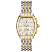 Michele Releve Mww19a000040 White Dial Two Tone Bracelet 45mm Womens Watch