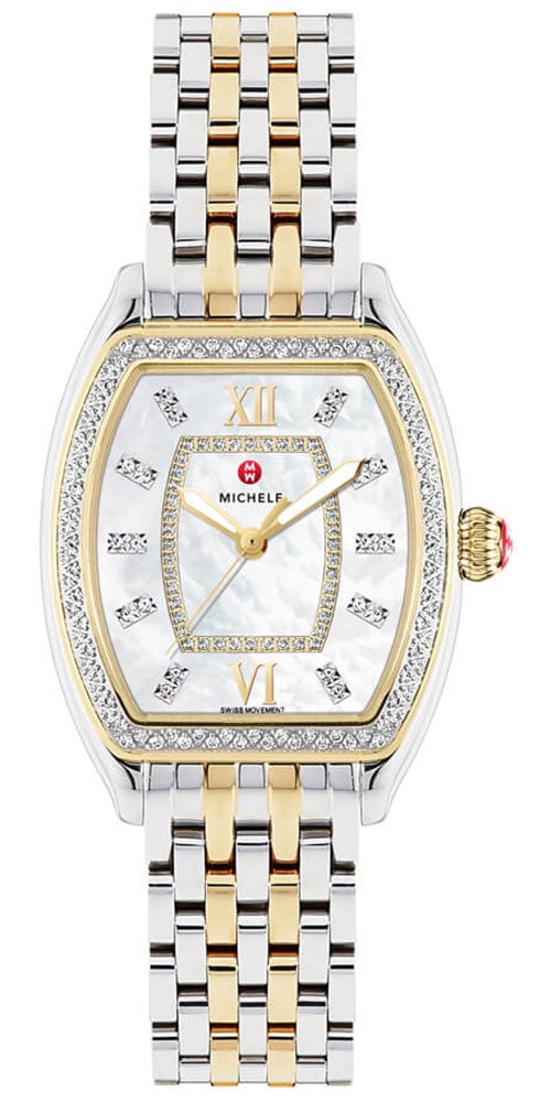 Michele Releve Two-Tone Steel Diamonds Mother-of-Pearl Dial Quartz Womens Watch MWW19B000002