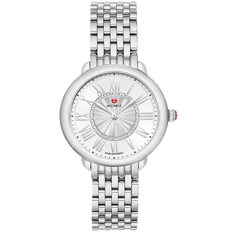Michele Serein Stainless Steel Diamond Watch – Swiss Movement – 6” Wrist Serein Mid Stainless Steel Diamond Watch 001-506-00013  main image 4