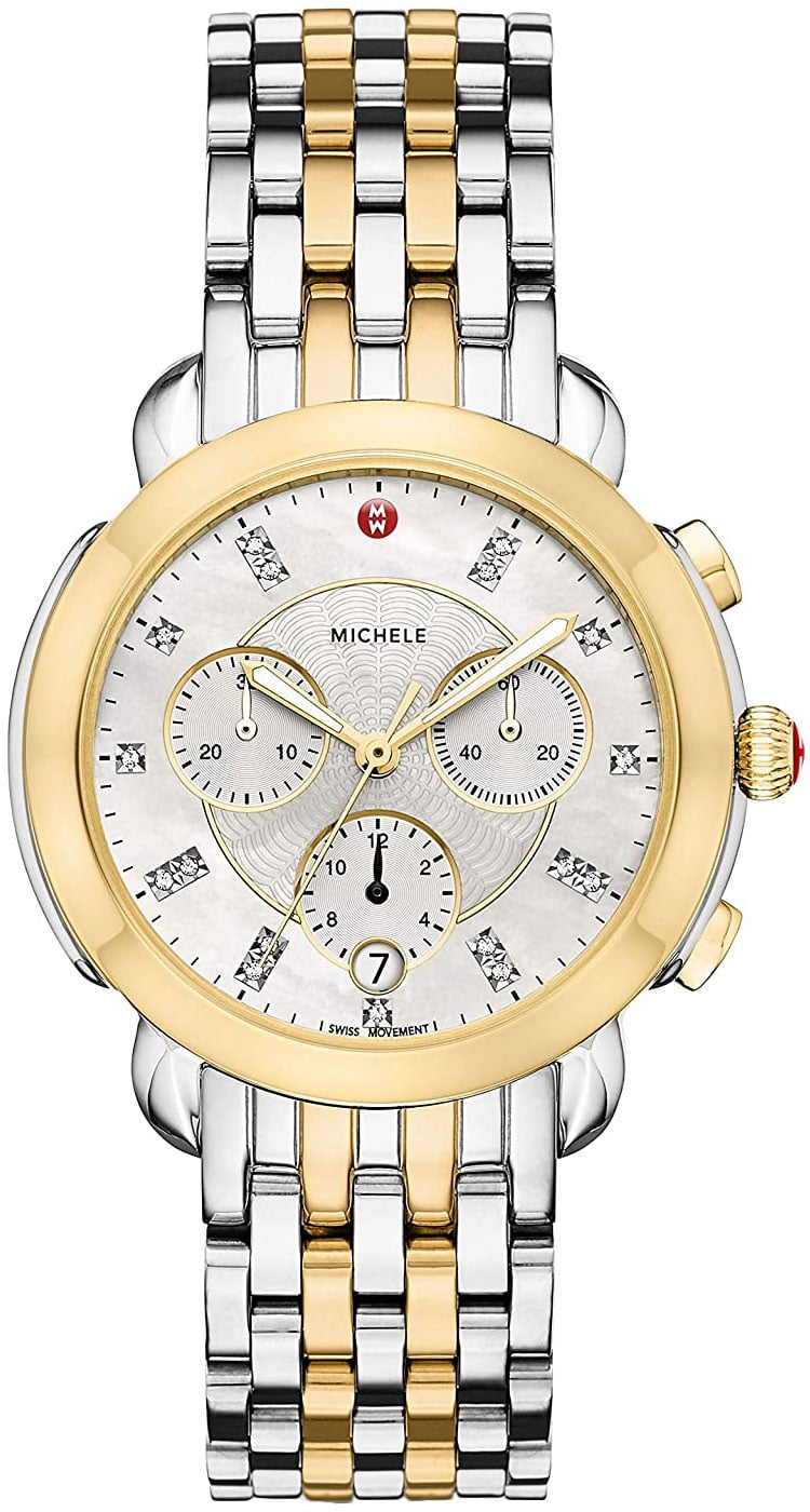 Michele Sidney Chronograph Diamond Two-Tone Womens Watch MWW30A000022
