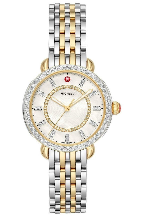Sidney Classic Two-Tone Stainless Steel Mother-of-Pearl Dial Diamonds Womens Watch MWW30B000002