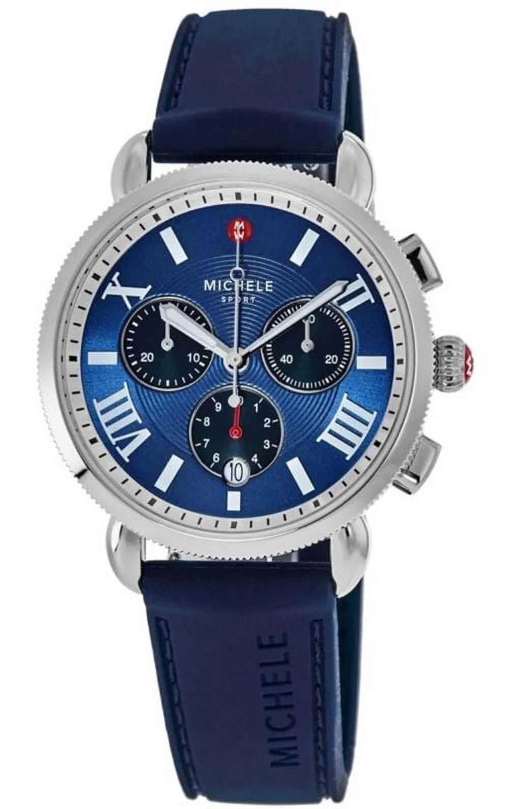Michele Sport Sail Blue Chronograph Dial Silicone Strap 