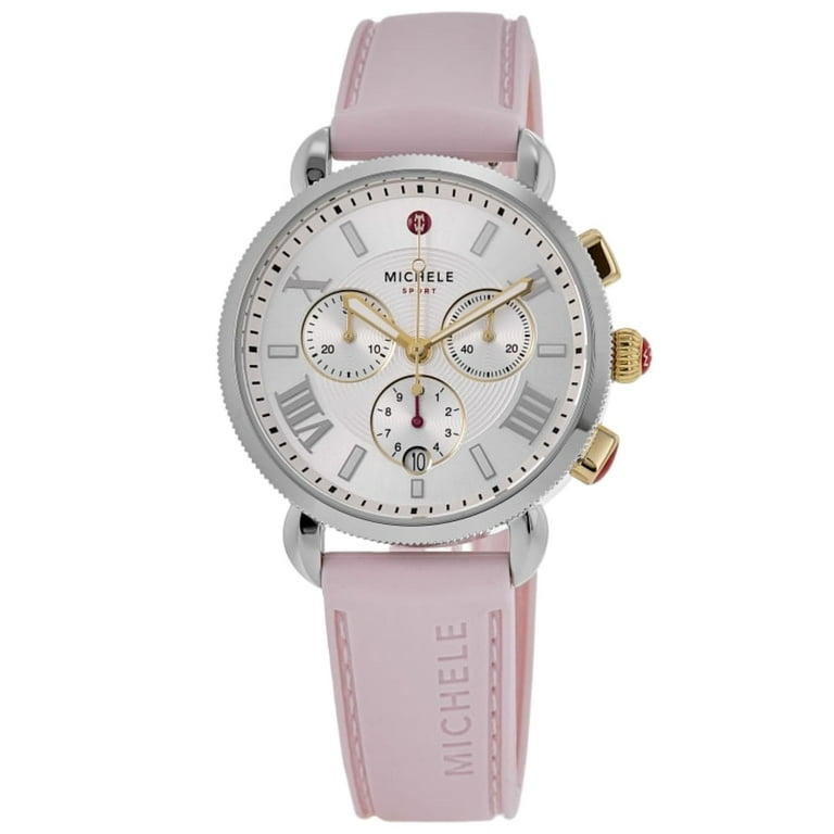 Michele Sport Sail Quartz Chronograph Silver Dial Pink  display picture 1