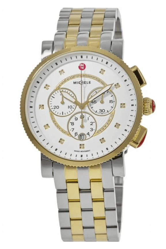 Sport Sail White Diamond Dial Two-Tone Steel Women's Watch MWW01K000121