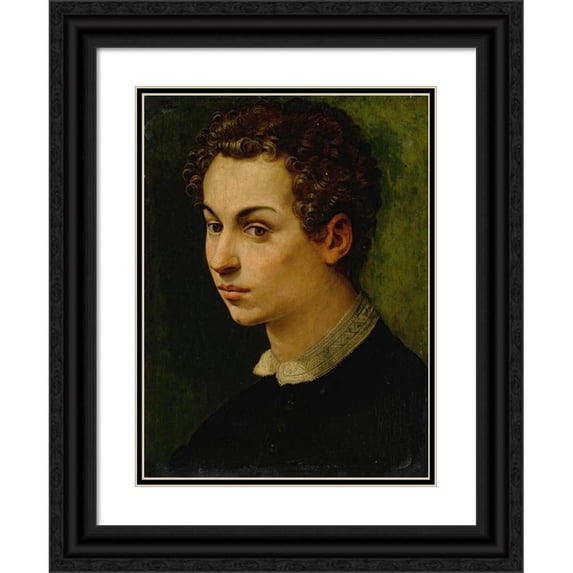 Michele Tosini 19x24 Black Ornate Framed Double Matted Museum Art Print Titled: Portrait of a Boy