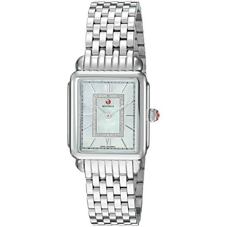 Michele Women s Deco II Mid Silver Diamond 26mm Watch MWW06I000026