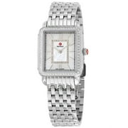 Michele Womens Deco II Mid Silver Diamond Case 26mm Watch MWW06I000001