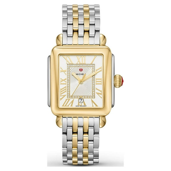 Michele Women's Deco Madison Diamond Two-Toned 33mm Watch MWW06T000147