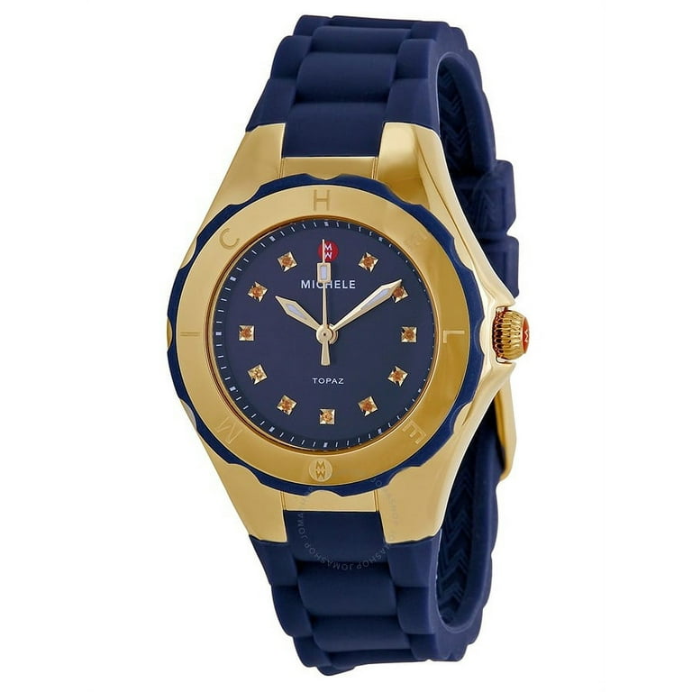 Michele Women s Tahitian Jelly Bean Blue Gold Watch MWW12P000004 Walmart