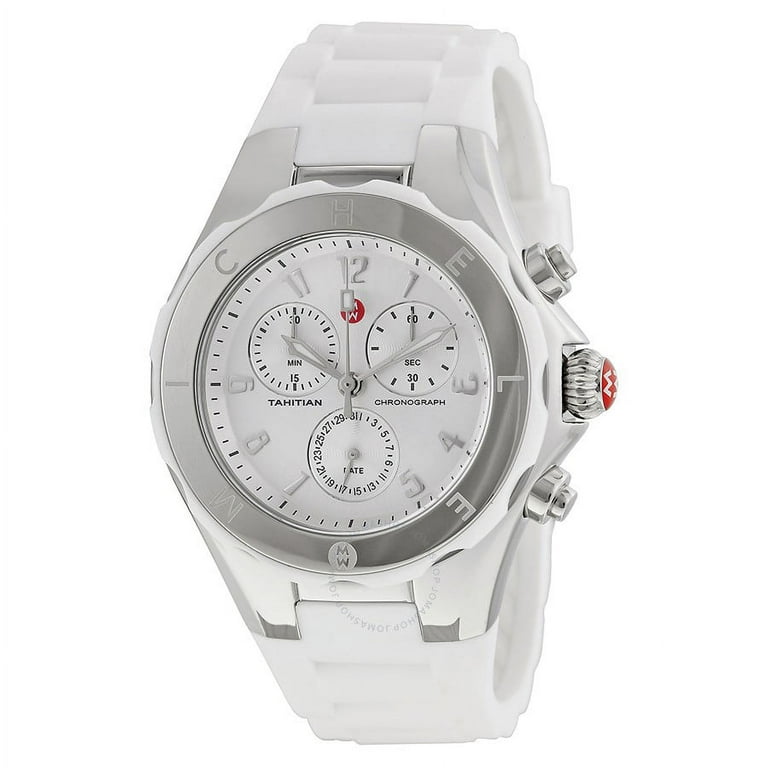 Michele Women's Tahitian Jelly Bean White Chronograph 40mm Watch