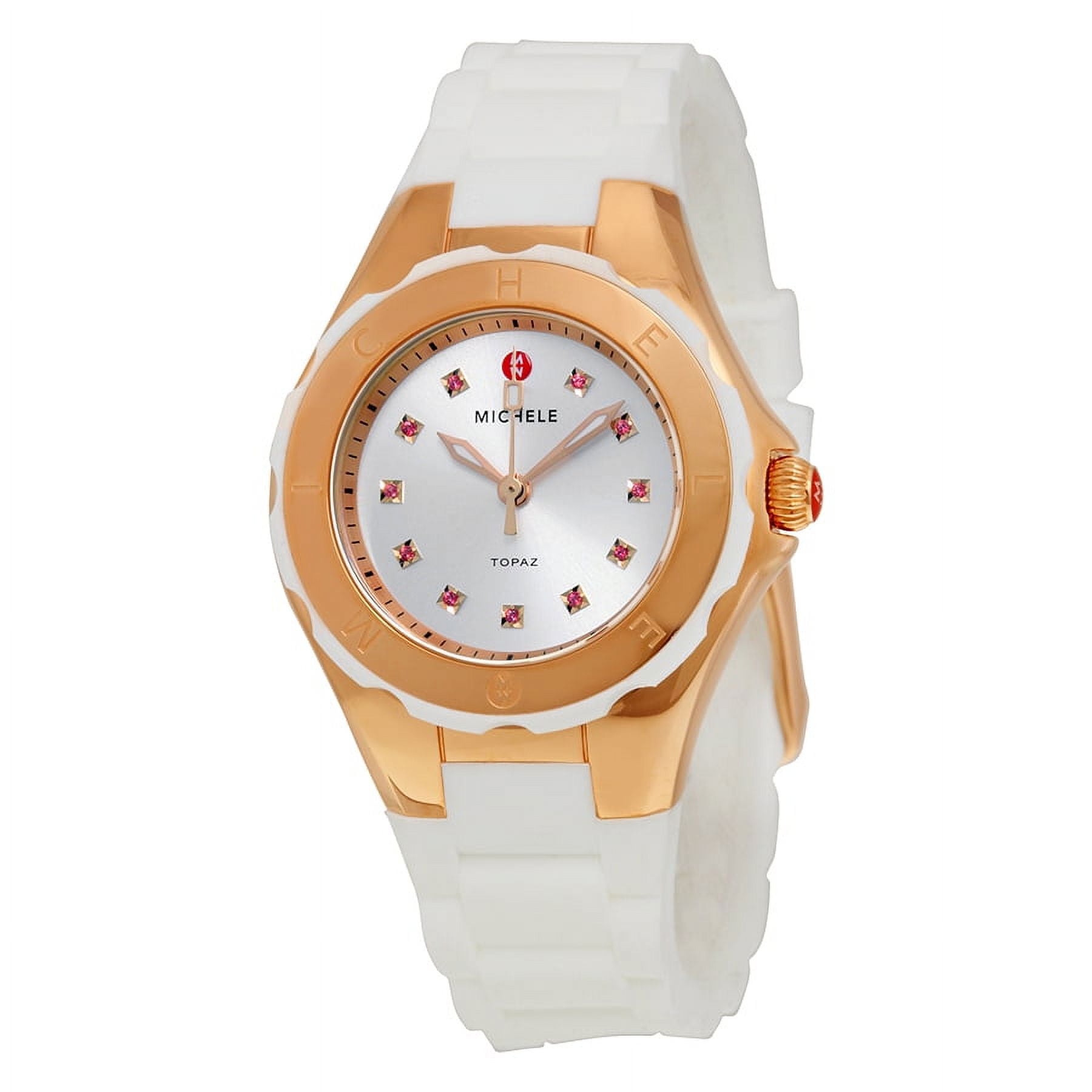 Michele tahitian jelly bean watch white rose outlet gold