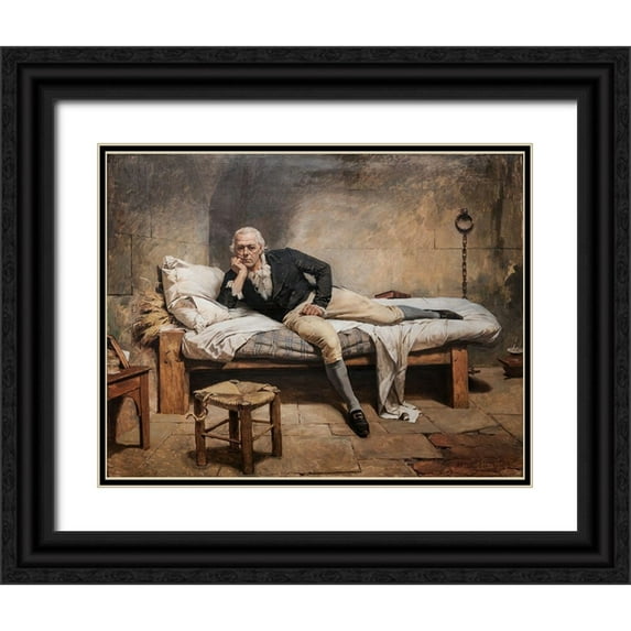 Michelena, Arturo 18x15 Black Ornate Wood Framed with Double Matting Museum Art Print Titled - Miranda en La Carraca