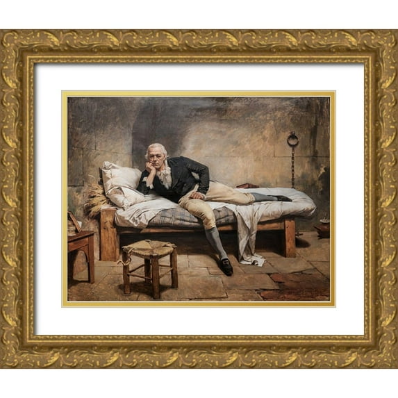 Michelena, Arturo 18x15 Gold Ornate Wood Framed with Double Matting Museum Art Print Titled - Miranda en La Carraca