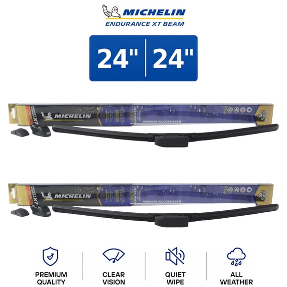 Michelin Endurance XT Beam 24"/24" Wiper Blade Set 2-Pc For Rolls Phantom 04-16 - Long-Lasting Design | Superior Wet-Road Visibility