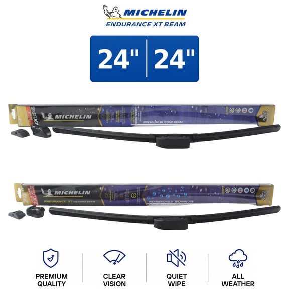 Michelin Endurance XT Beam 24"/24" Wiper Blade Set 2-Pc For Rolls Phantom 04-16 - Long-Lasting Design | Superior Wet-Road Visibility